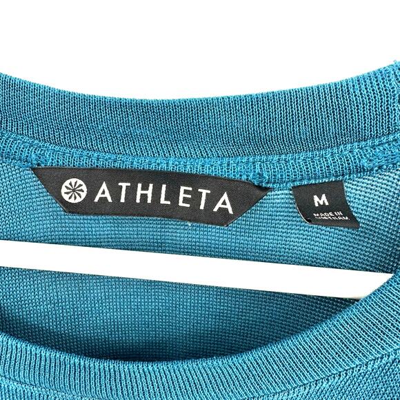 Athleta Size Medium Blue Long Sleeve Shirt Top Blouse Soft Modal Blend Athletic‎ - Picture 6 of 7